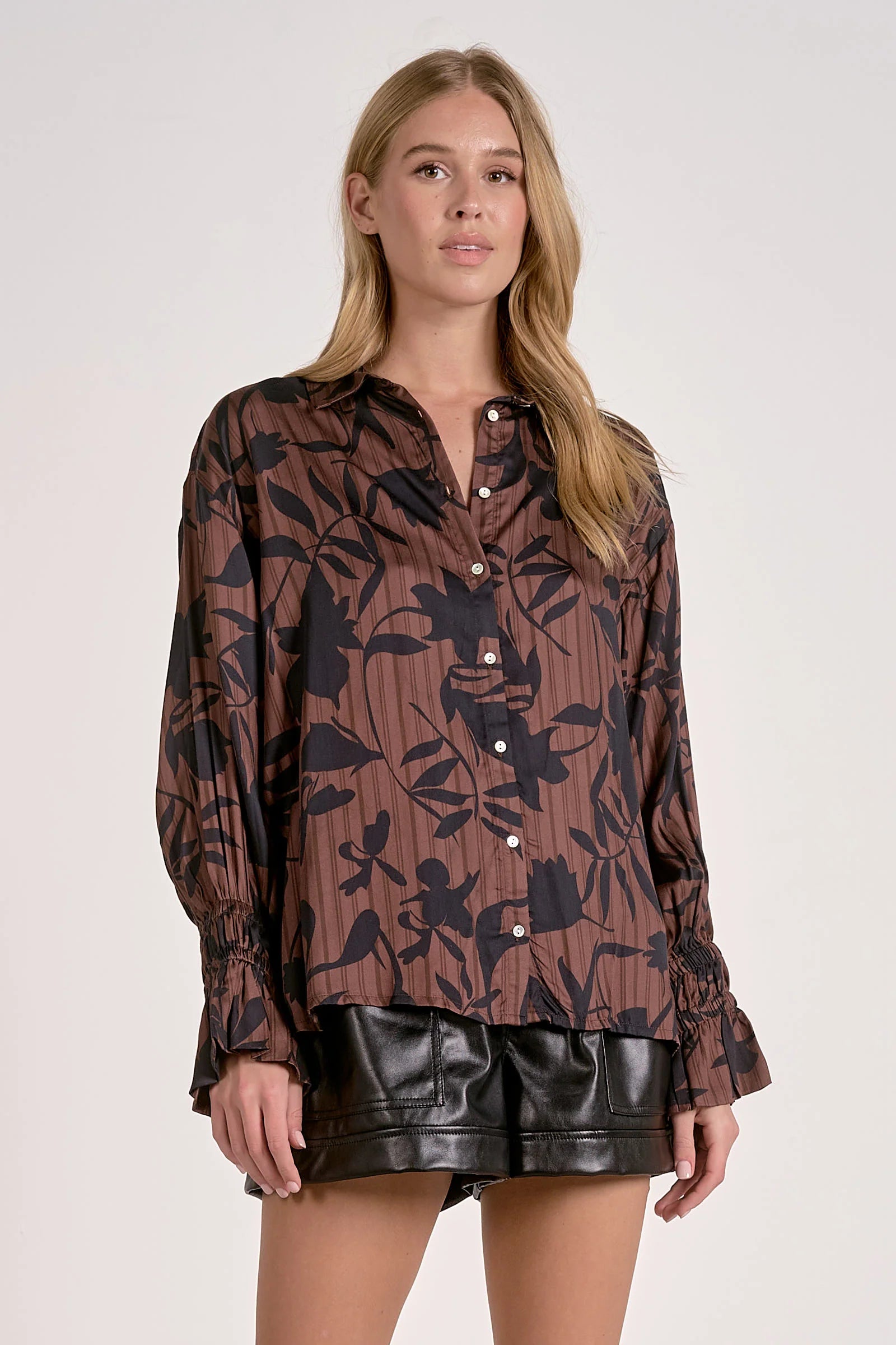 Printed Buttondown Top