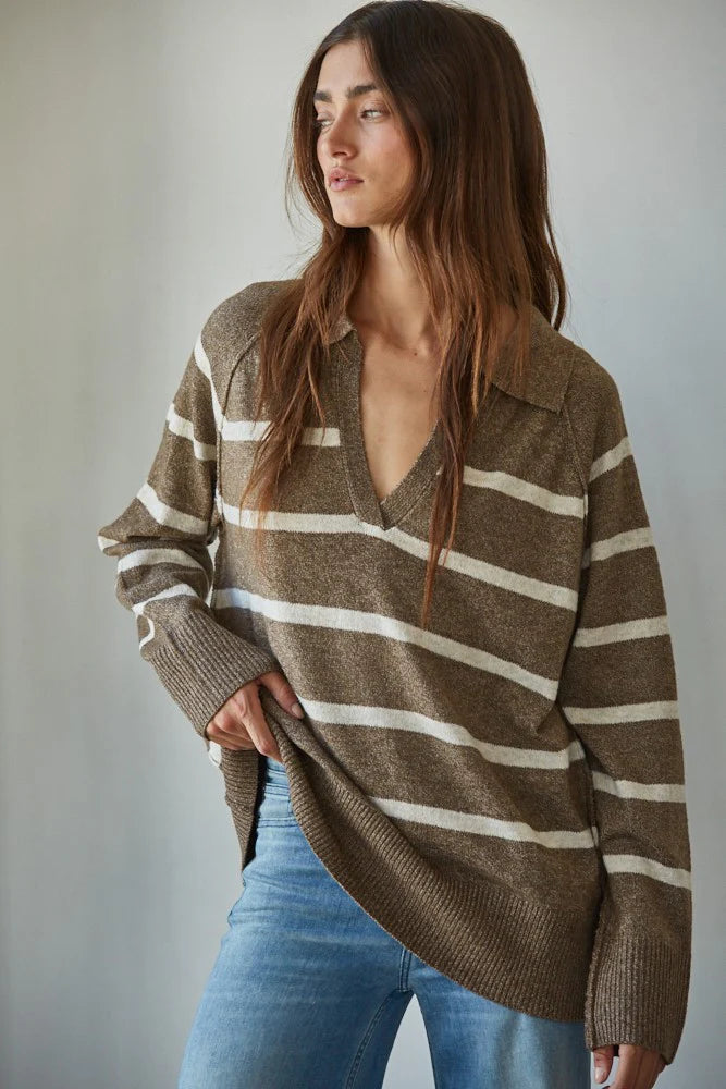 Graham Striped Polo Pullover
