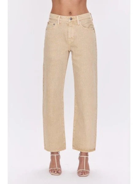 Lexi Mid Rise Bowed Straight