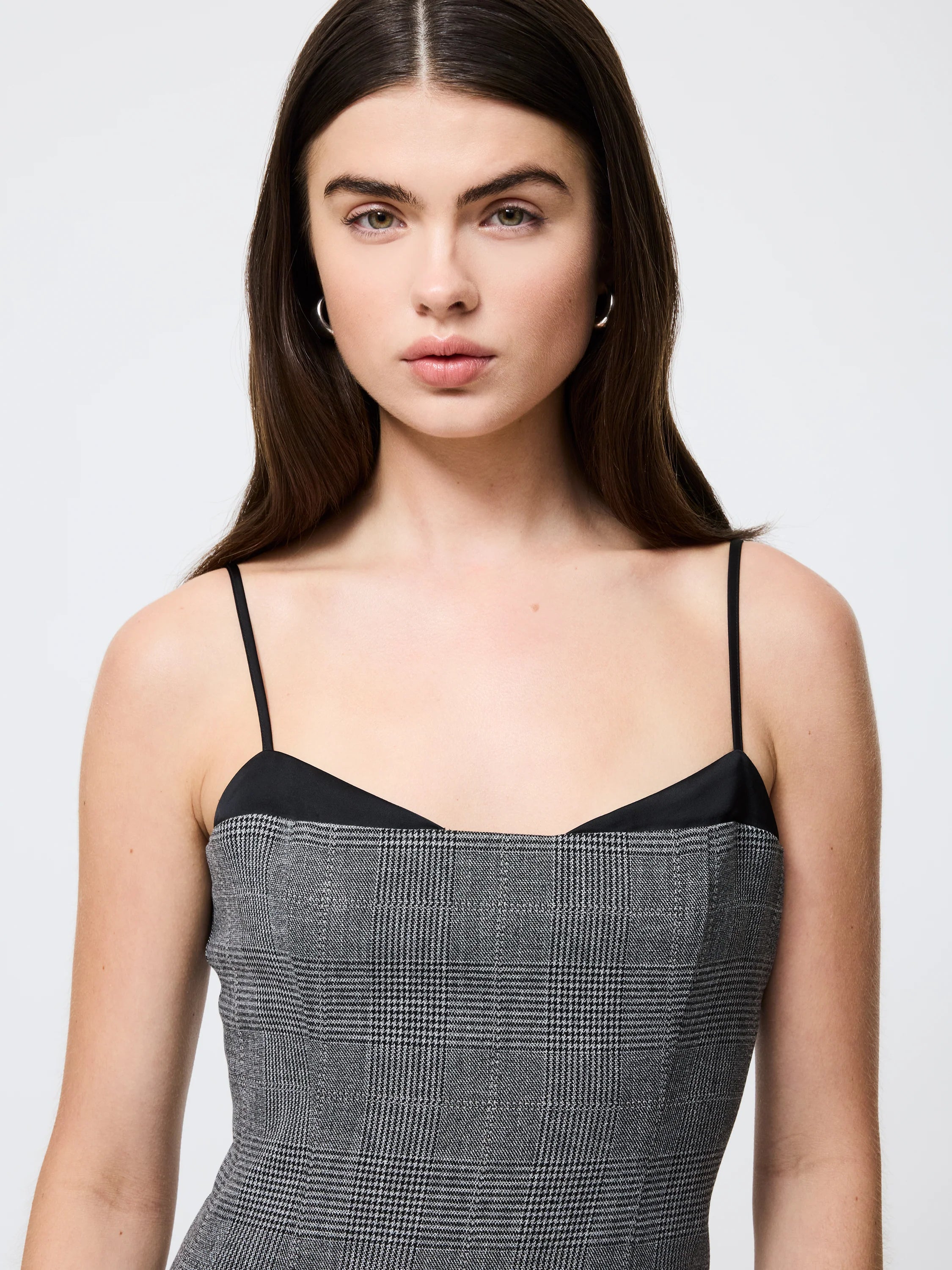 Owen Plaid Satin Peekaboo Dress