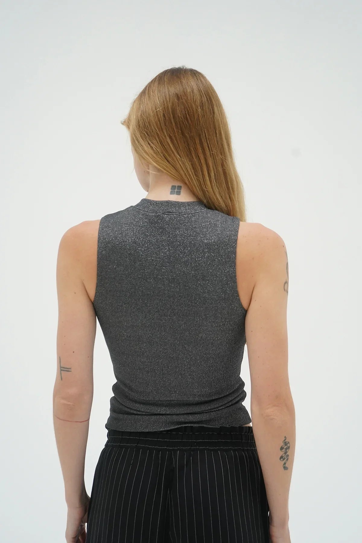 Double Layer Lurex Ribbed Tank