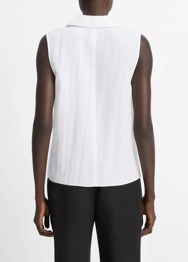 Boxy Sleeveless Buttondown