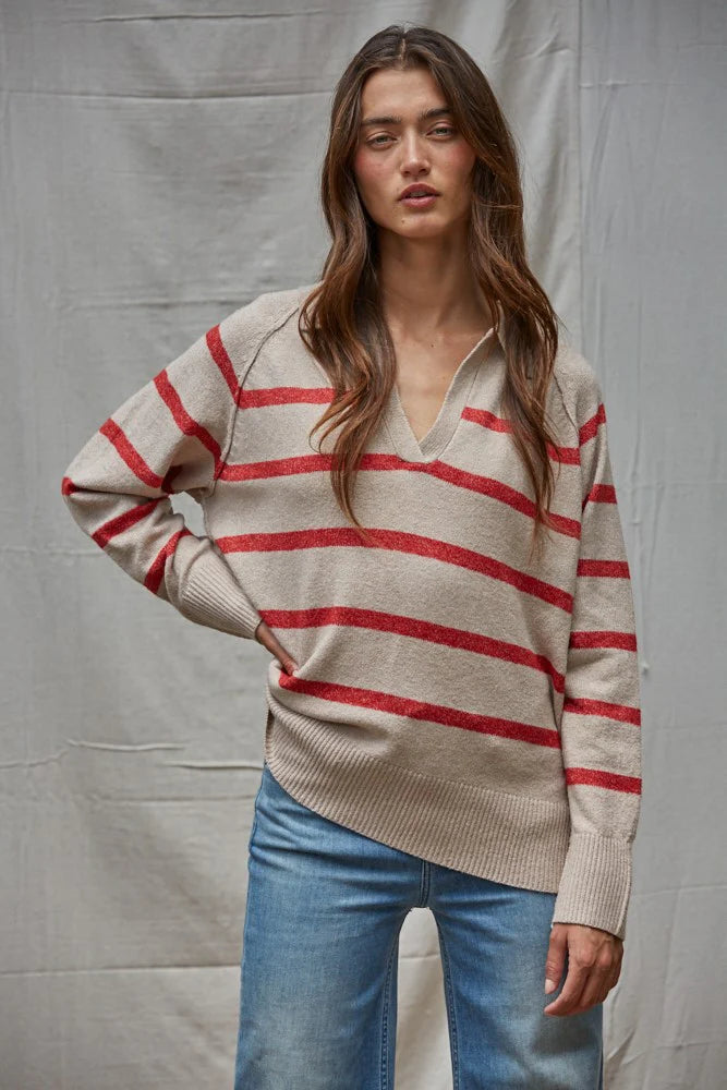 Graham Striped Polo Pullover