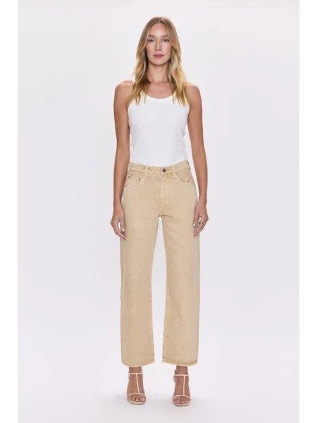 Lexi Mid Rise Bowed Straight