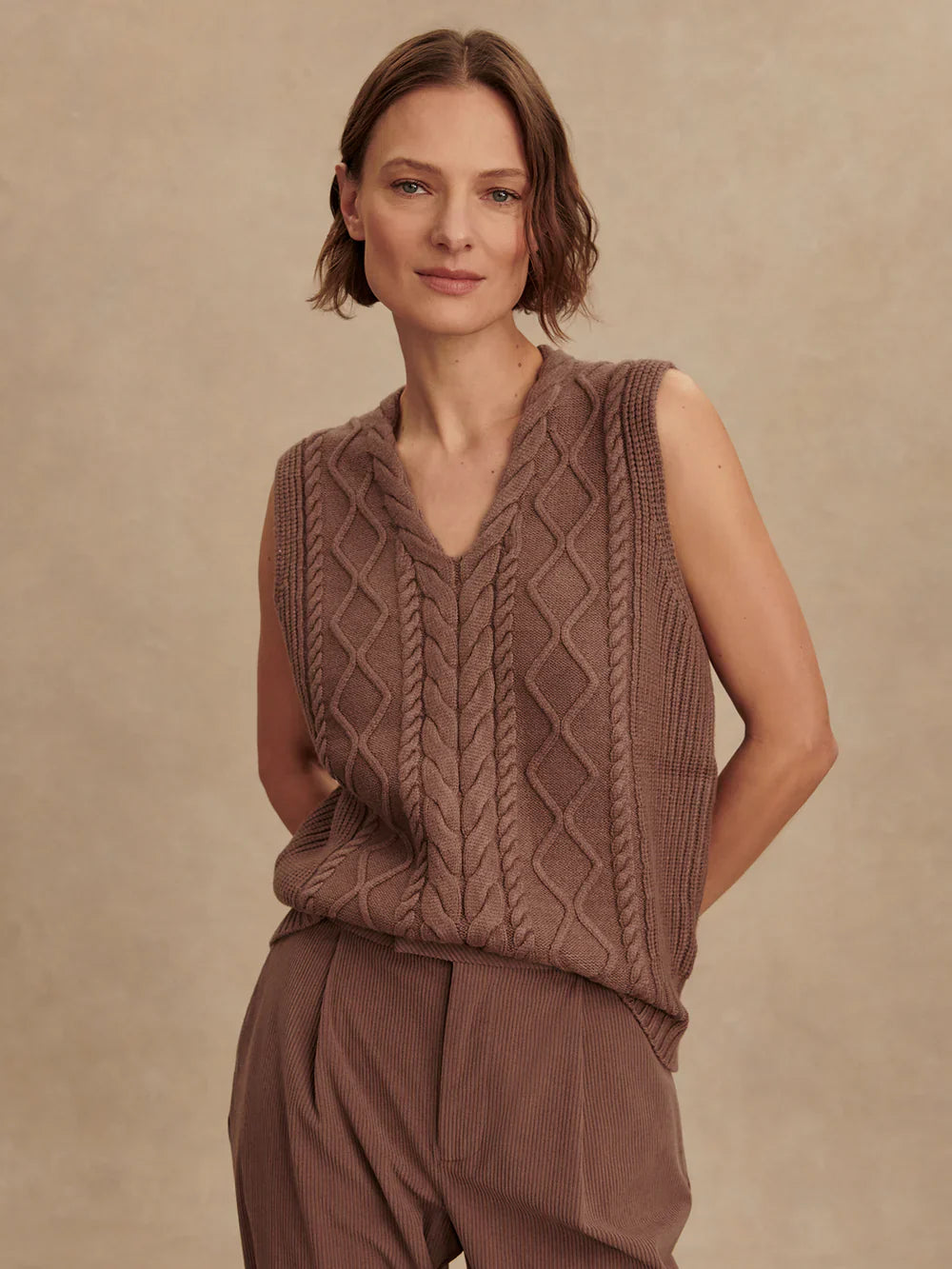 Kay Cable Knit Vest