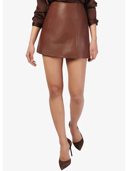 Cillian Genuine Leather Mini Skirt
