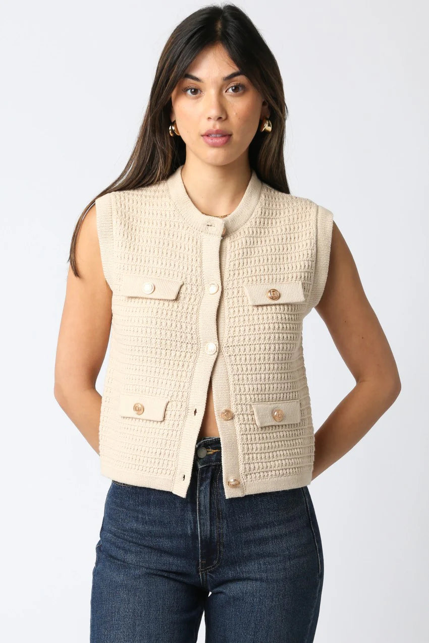 Selena Button Knit Top