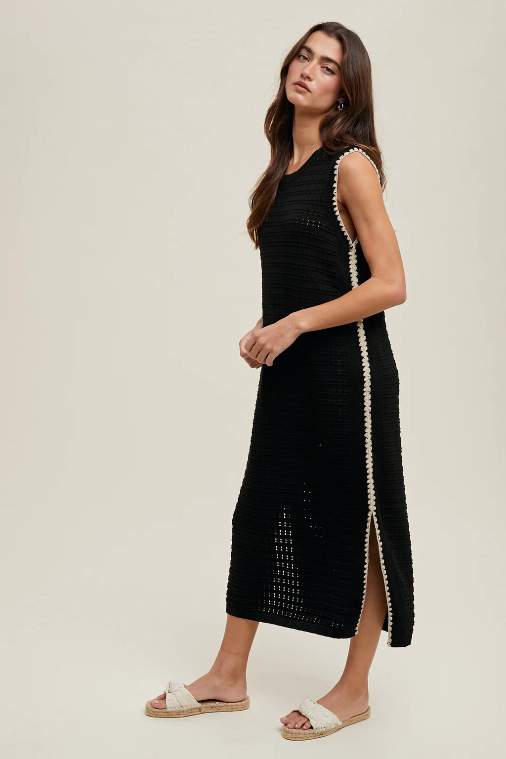 Textured Knit Midi Dress