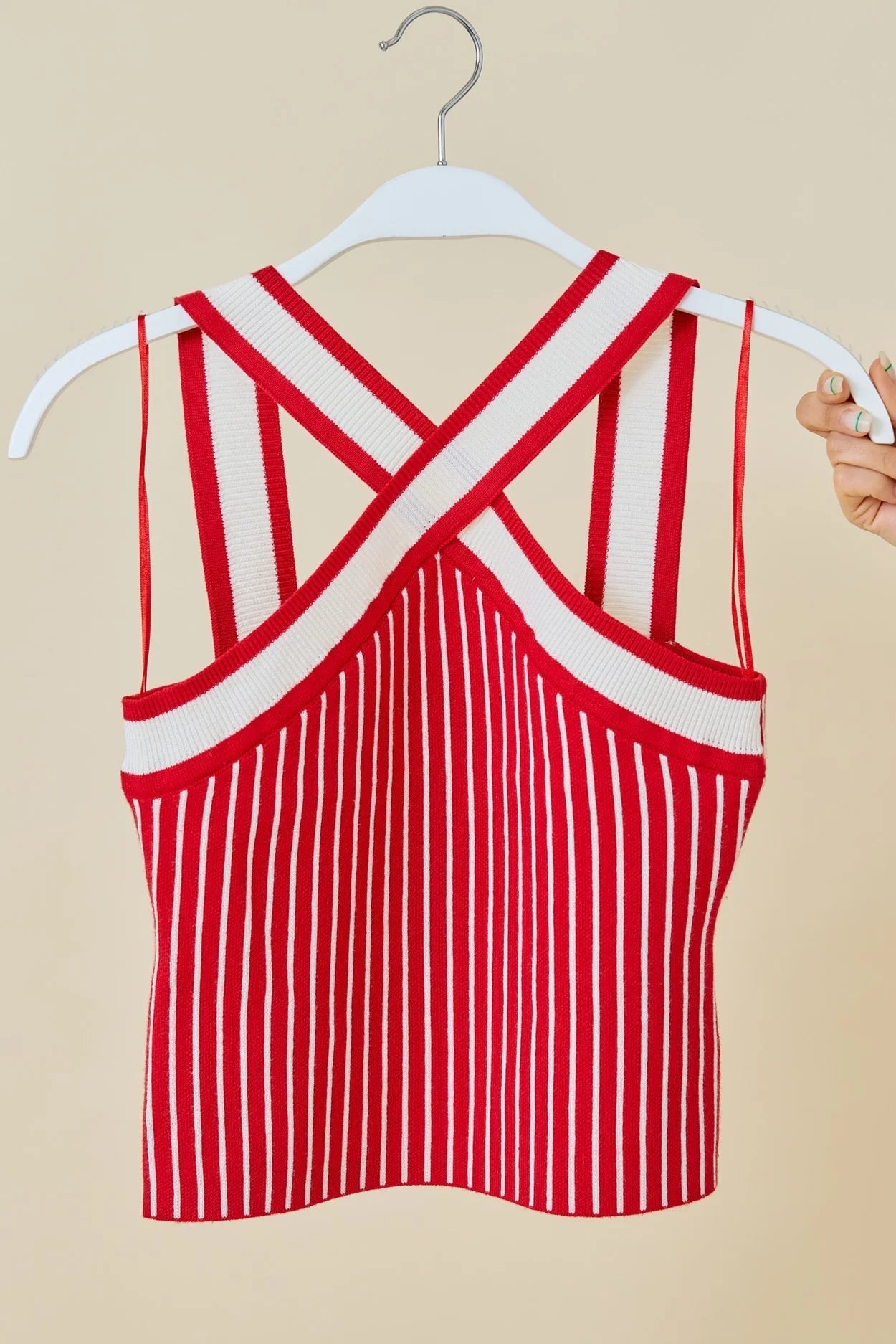 "X" Halter Neckline Sweater Top