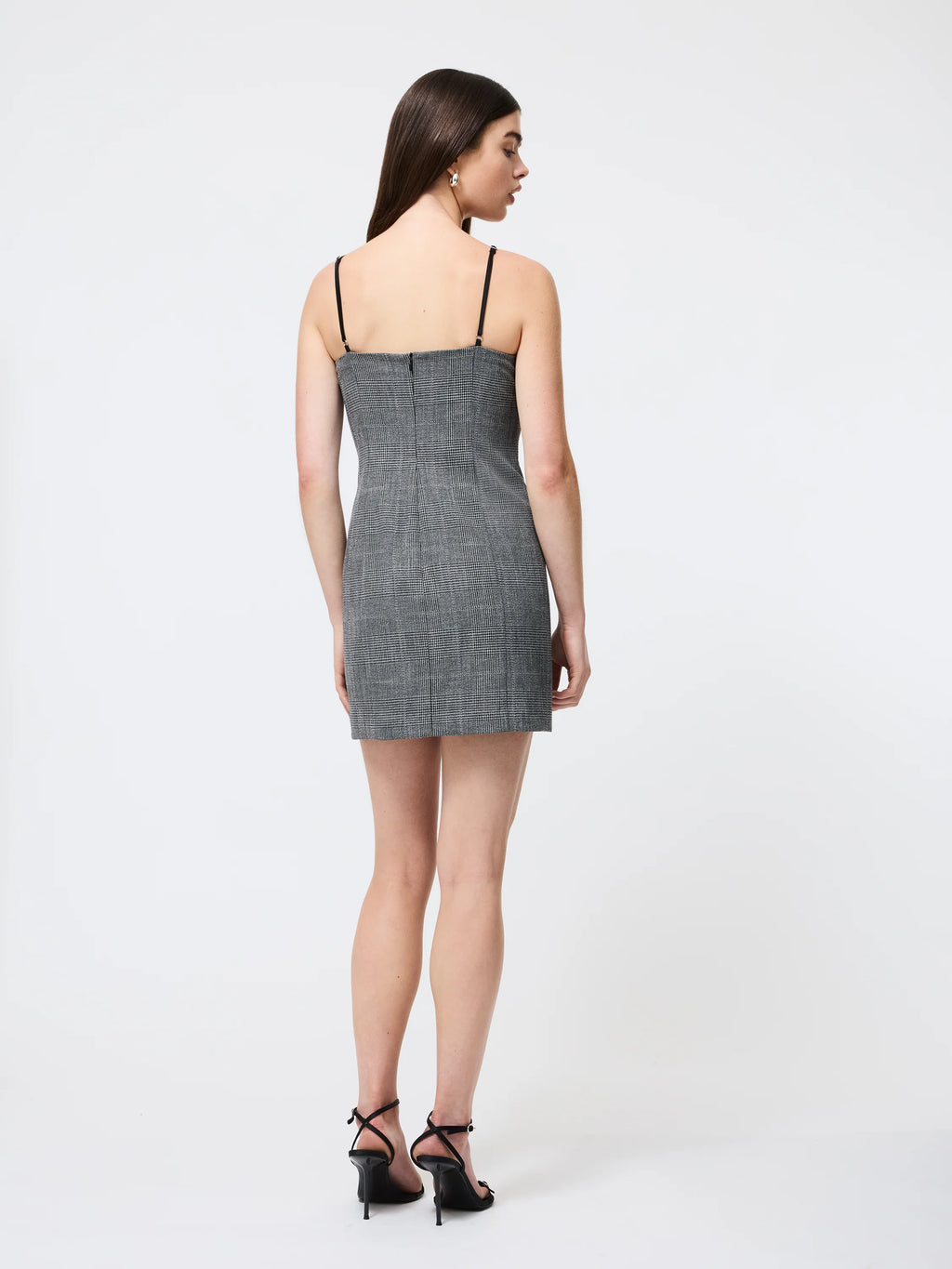 Owen Plaid Satin Peekaboo Dress
