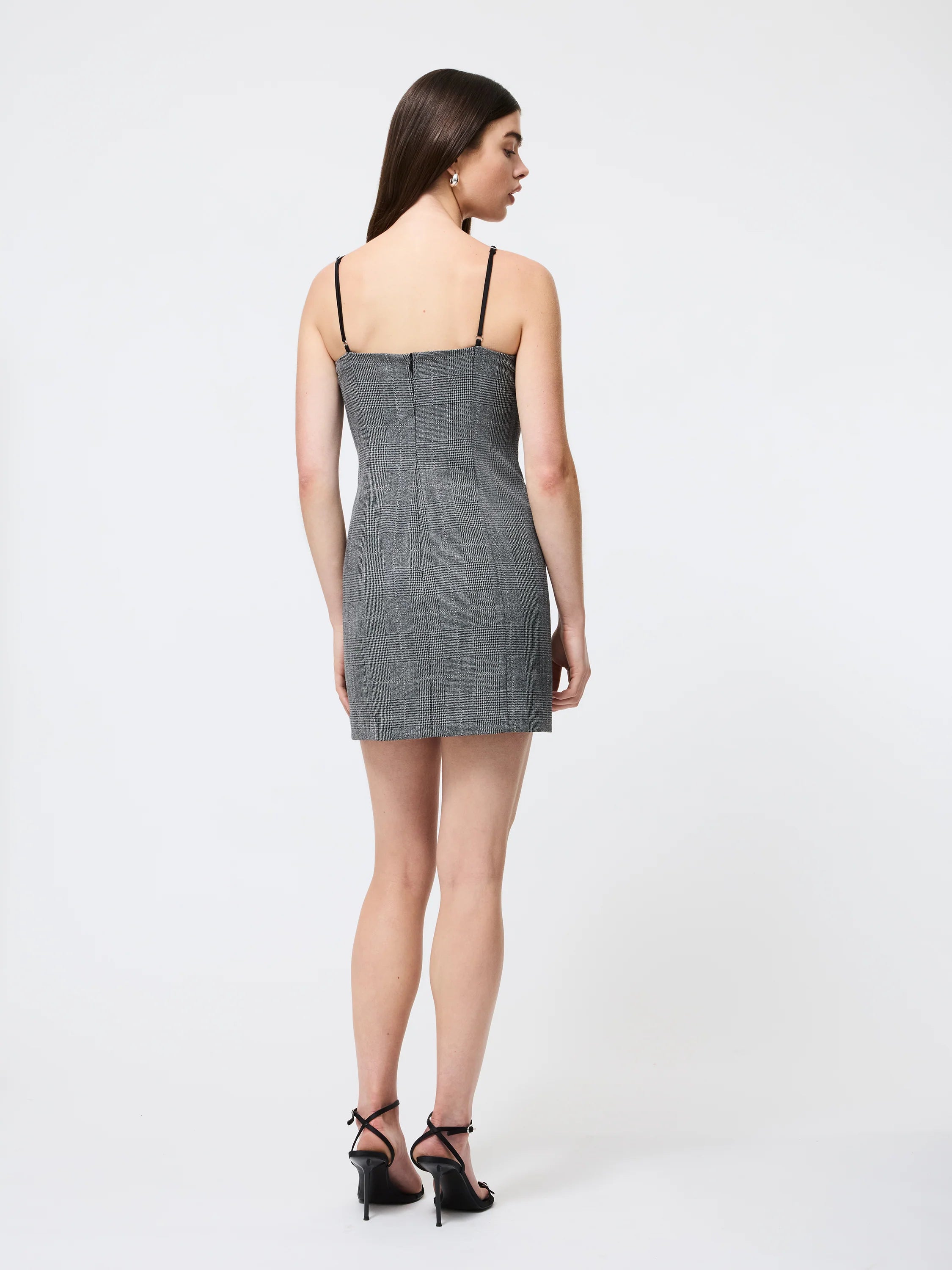 Owen Plaid Satin Peekaboo Dress