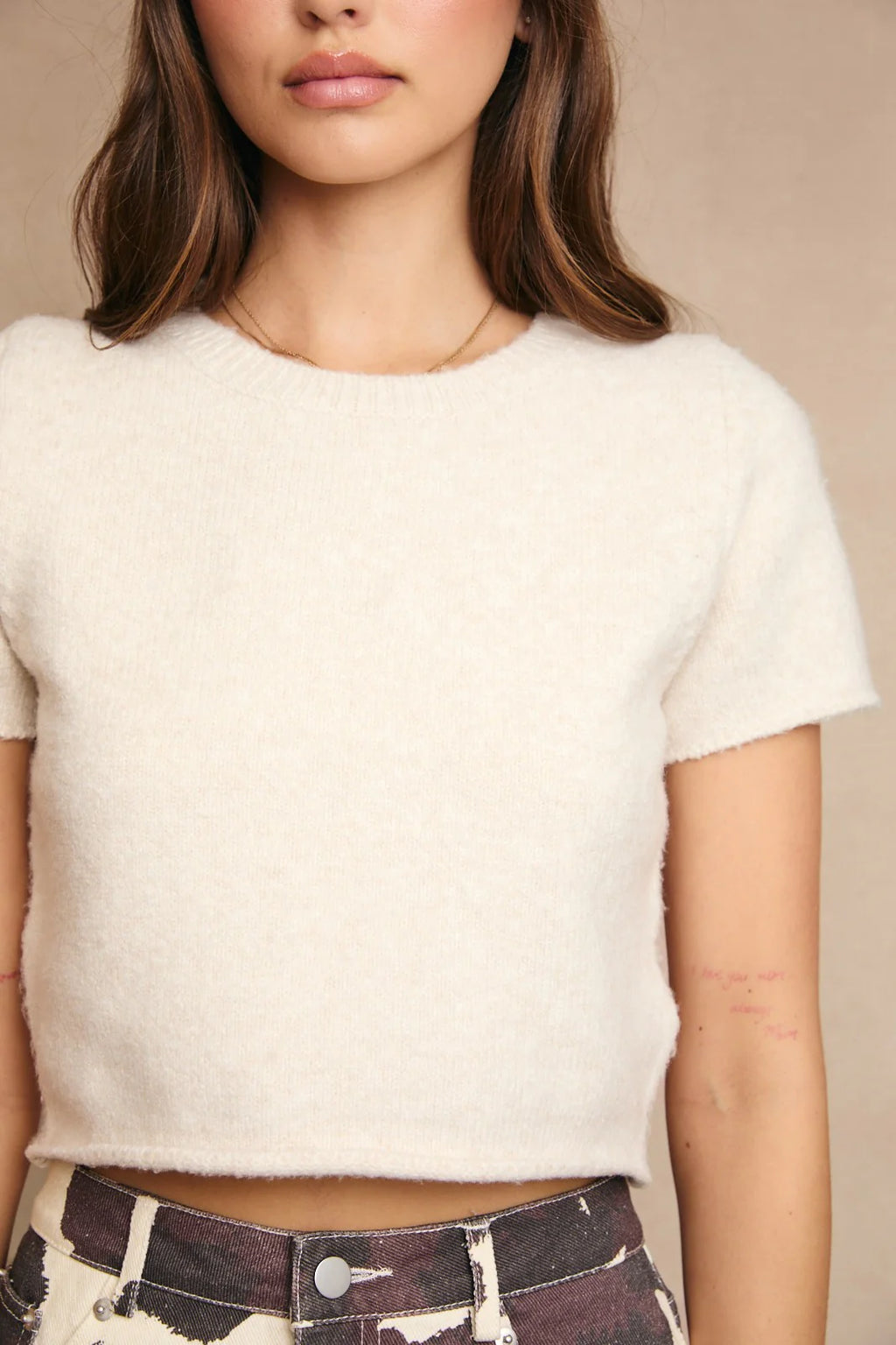Short Sleeve Cropped Sweater