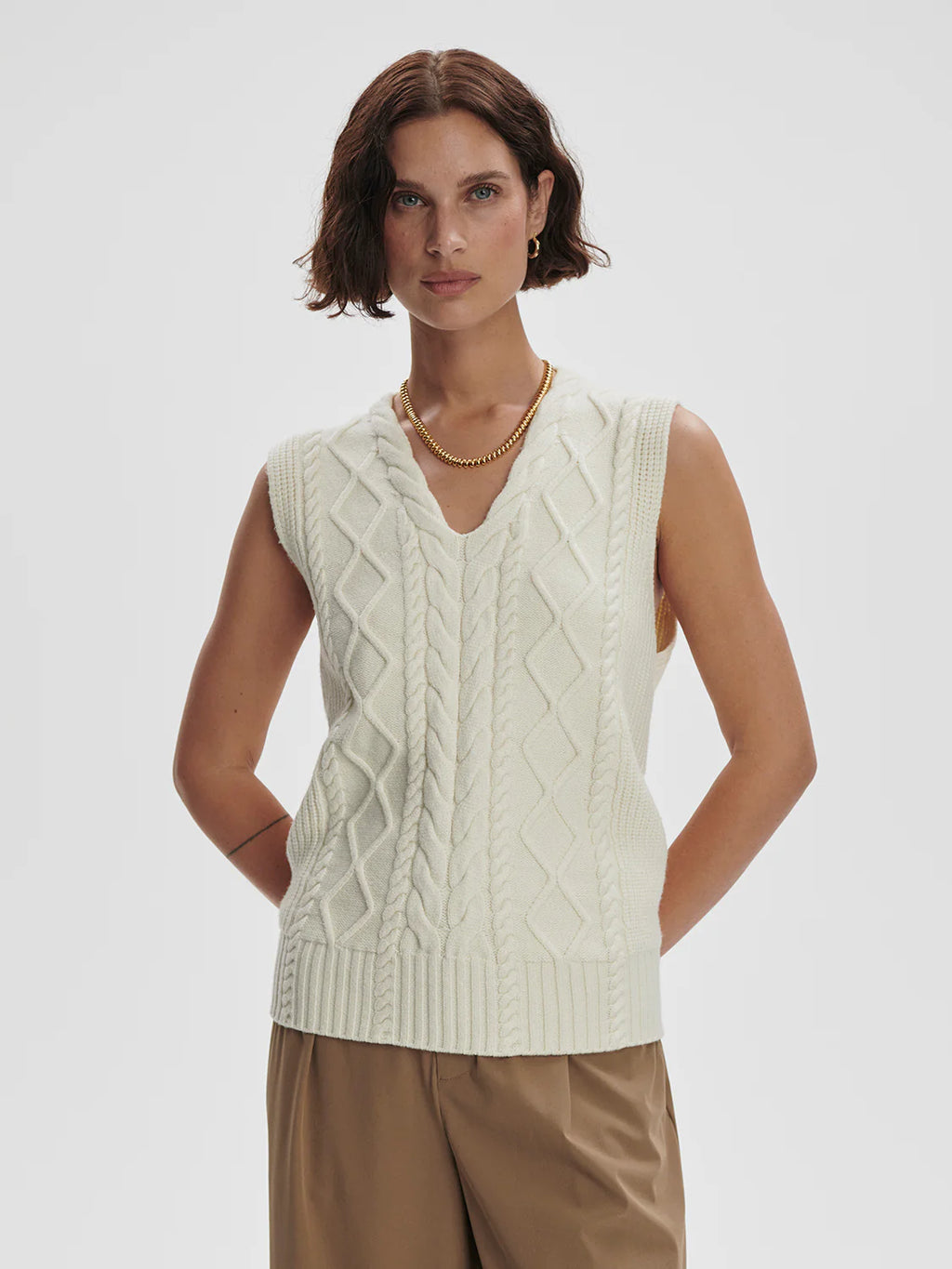 Kay Cable Knit Vest