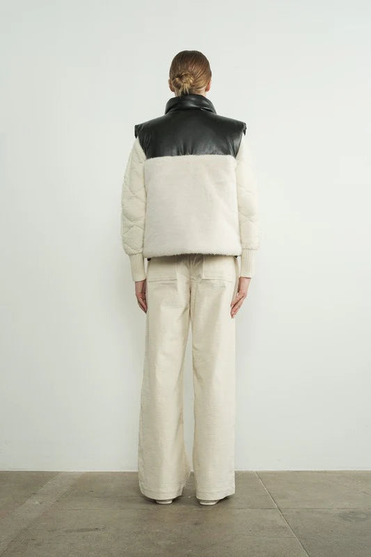 Vegan Leather & Fur Reversible Vest