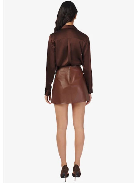 Cillian Genuine Leather Mini Skirt