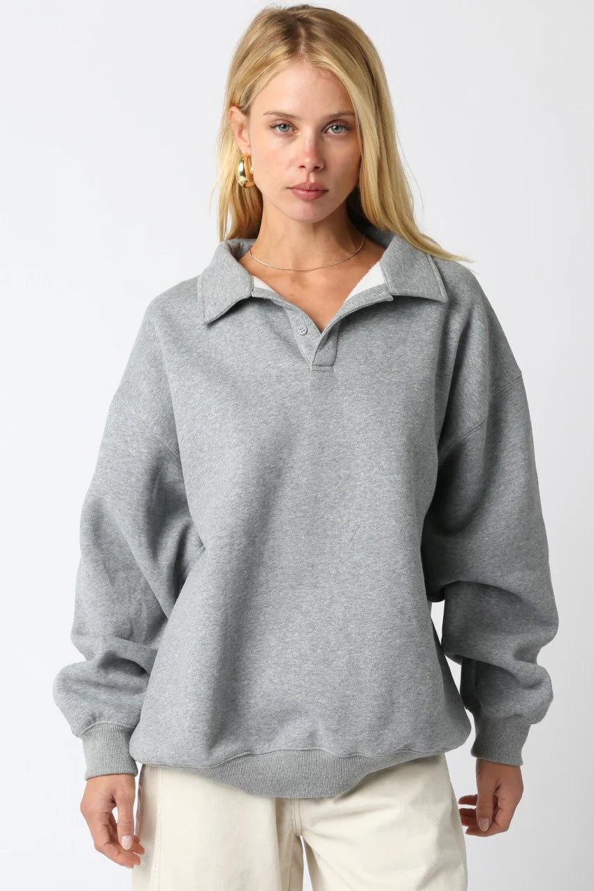 Julie Button Sweatshirt