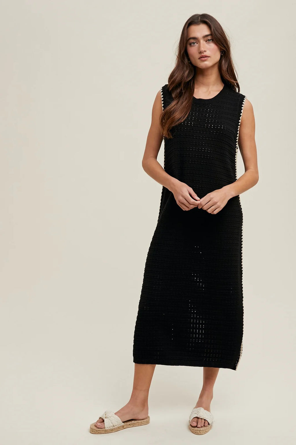 Textured Knit Midi Dress