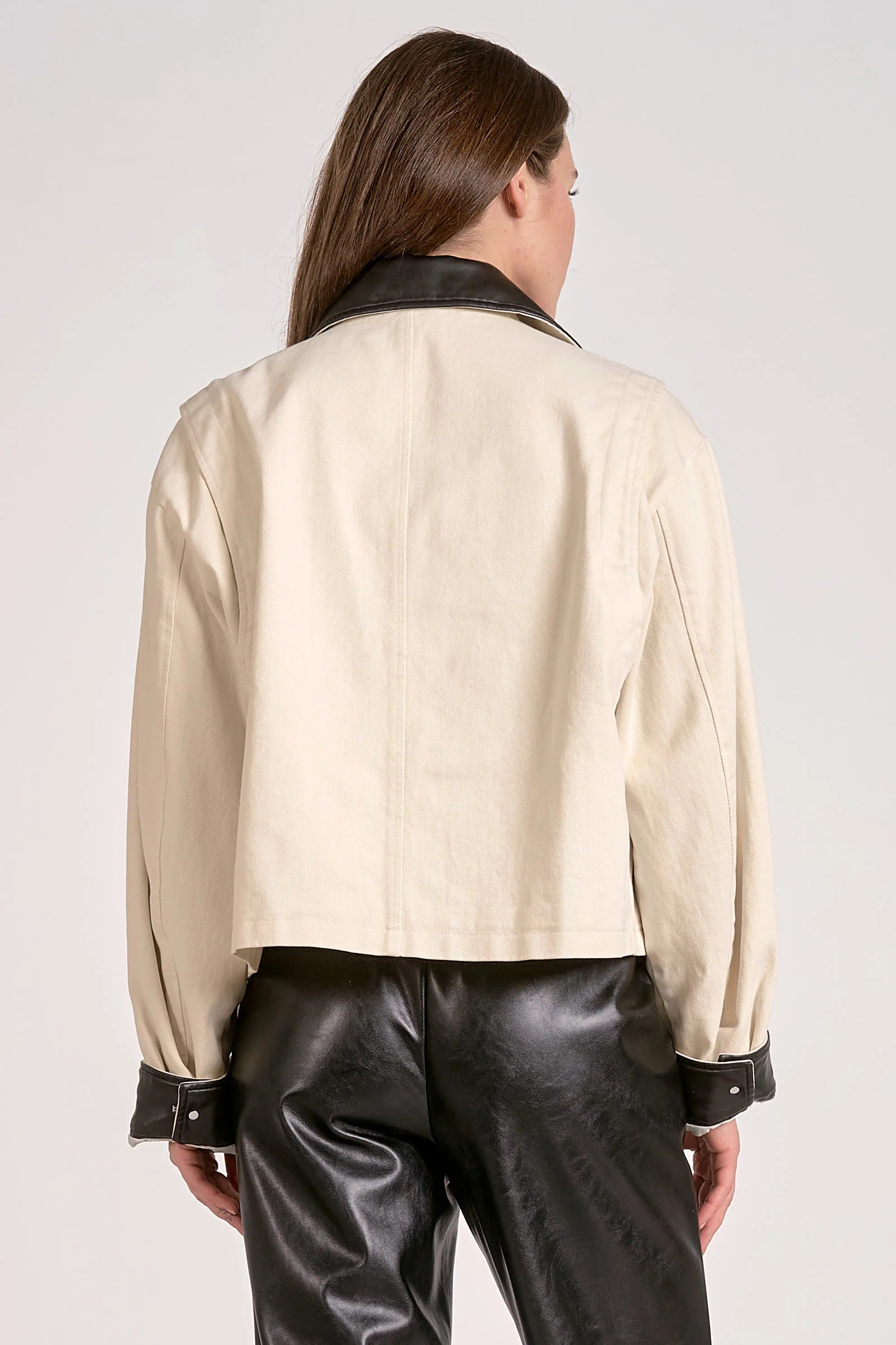 Barn Jacket w/ Vegan Leather Trim