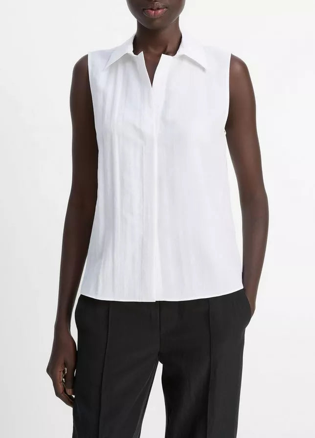 Boxy Sleeveless Buttondown