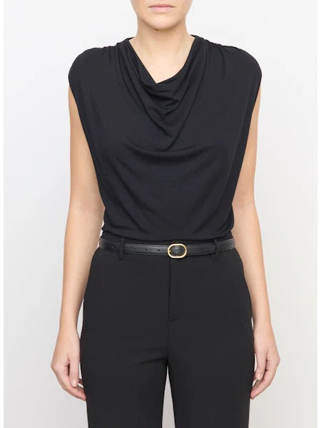 Sleeveless Draped Cowlneck