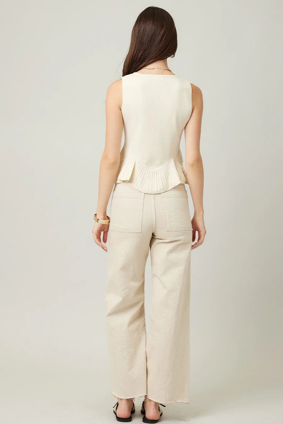 Knit Ruffle Hem Sweater Tank